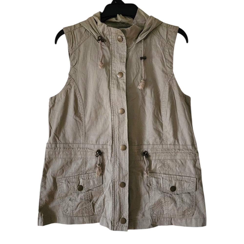 Maurices Tan Hooded Sleeveless Jacket